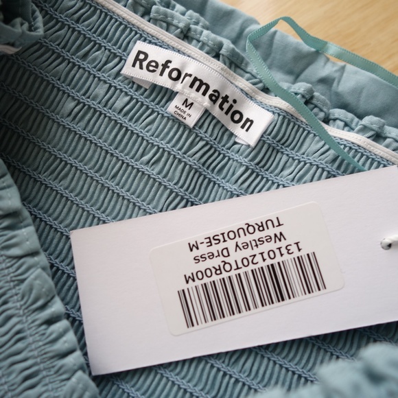 REFORMATION Westley Dress - Turquoise - Picture 11 of 13